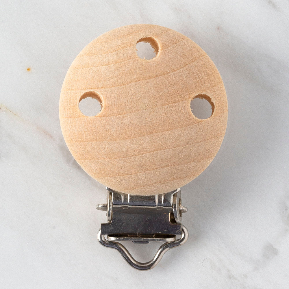 Loren Küçük Boy Natural Ahşap Emzik Zinciri Klipsi